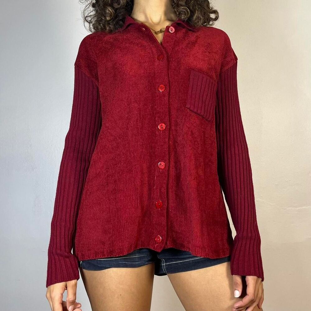Burgundy and Red Cardigan